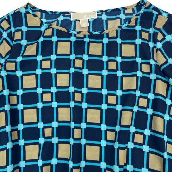 MICHAEL Michael Kors Geometric Blouse Sz XS - Picture 4 of 7